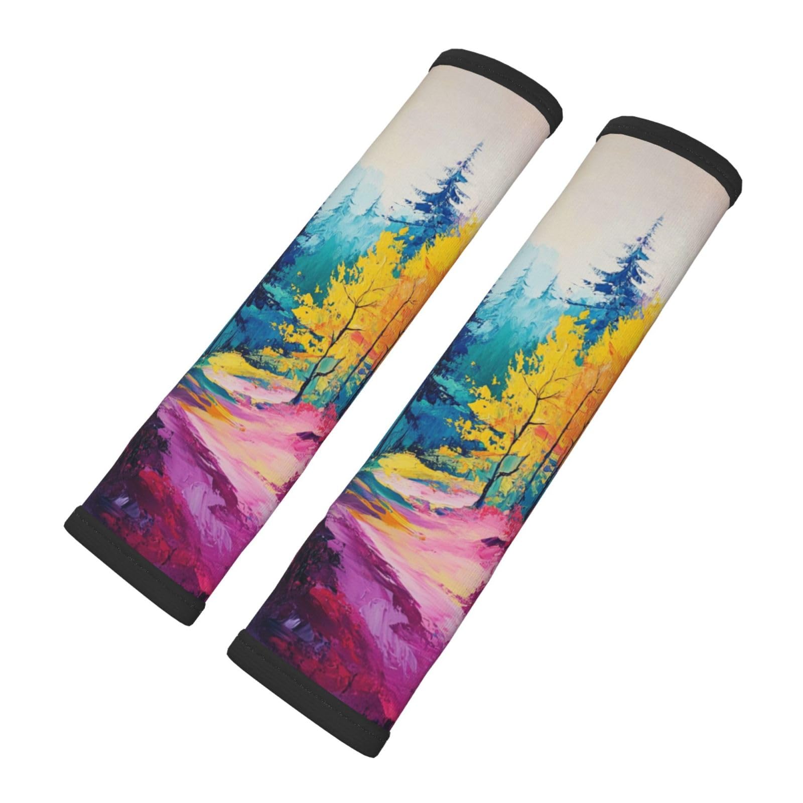Colorful Mountain Trees Car Seat Belt Cover 2 Pack Seatbelt Strap Shoulder Pad Protector Universal Comfort for Car