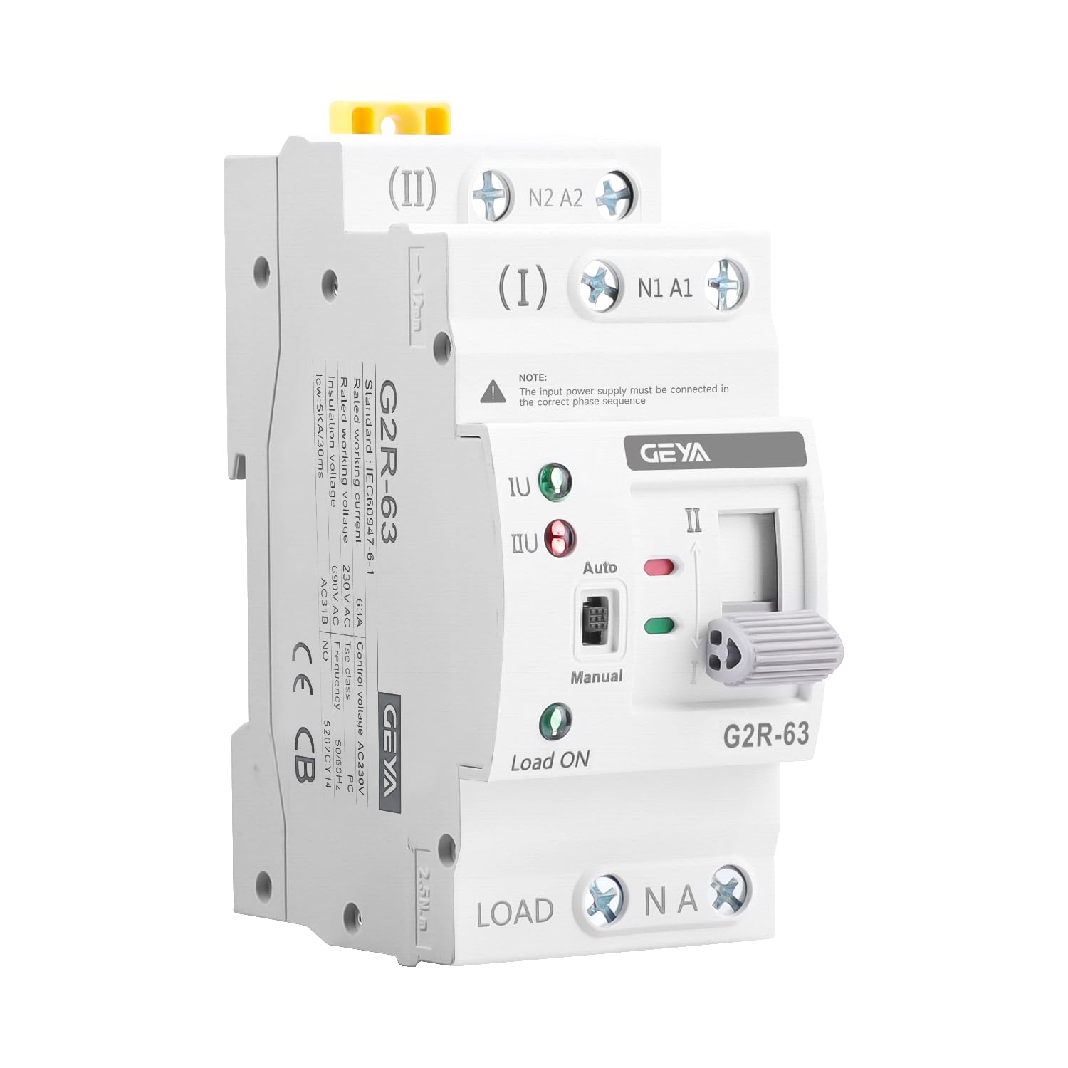 Interruptor de Transferencia Automática Interruptor de Alimentación Dual Alimentación Ininterrumpida Tipo de Carril DIN (2Polo 63A AC220V)