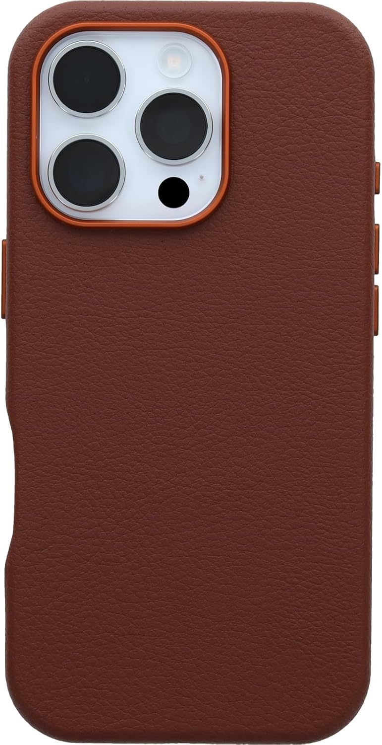 iPhone 16 Pro Case (Only) - Symmetry Series Cactus Leather - Rich Adobe (Brown) - Snaps to Magsafe - Ultra Sleek - Raised Edges Protect Camera & Screen - Non-Retail Packaging