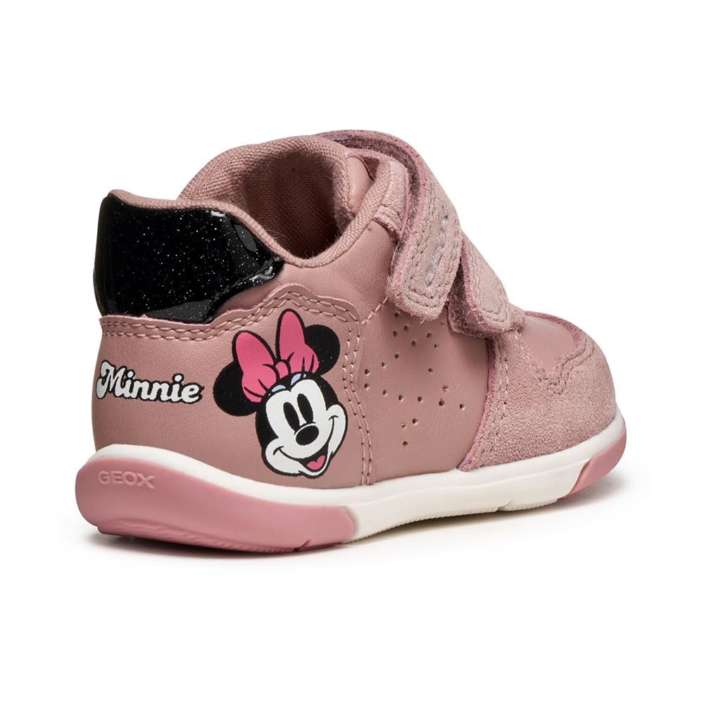 Geox B Zapito Girl, First Walker Shoe Bebé-Niñas, Rosa Antigua Negra, 21 EU