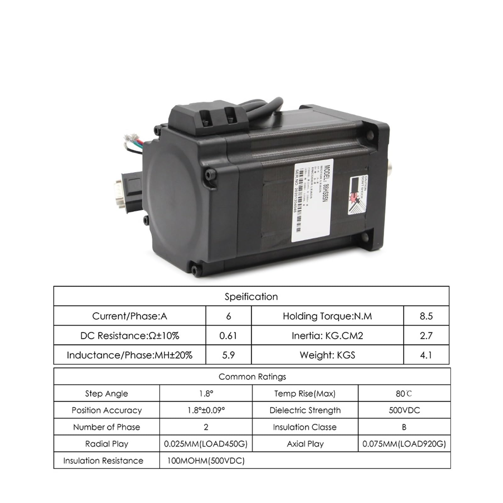 Nema 34 8,5 Nm Zestaw Silnika Krokowego Z Zamkniętą Pętlą HBS86H + 86HS85N 1200 Uncji Hybrydowy Serwosilnik Krokowy DC (30-110 V) AC (18-80 Stabilna Konstrukcja Skuteczna