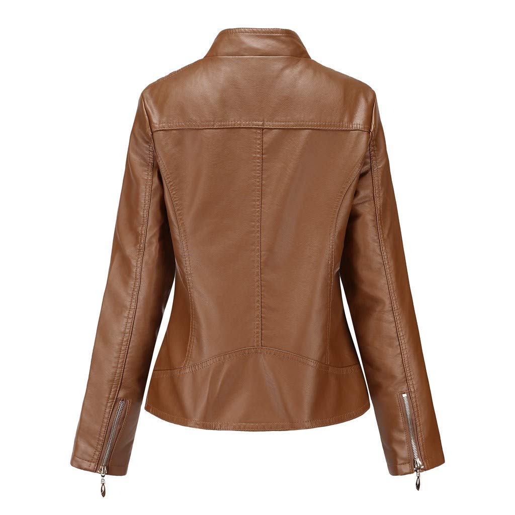Generisch Kunstlederjacke Damen Damenjacke Leder Echtlederjacke Lederjacke Kunstlederjacke Biker Oberbekleidung Schlanke Kunstlederjacke Bikerjacke Übergangsjacke Kunstleder Farbvarianten Jacke