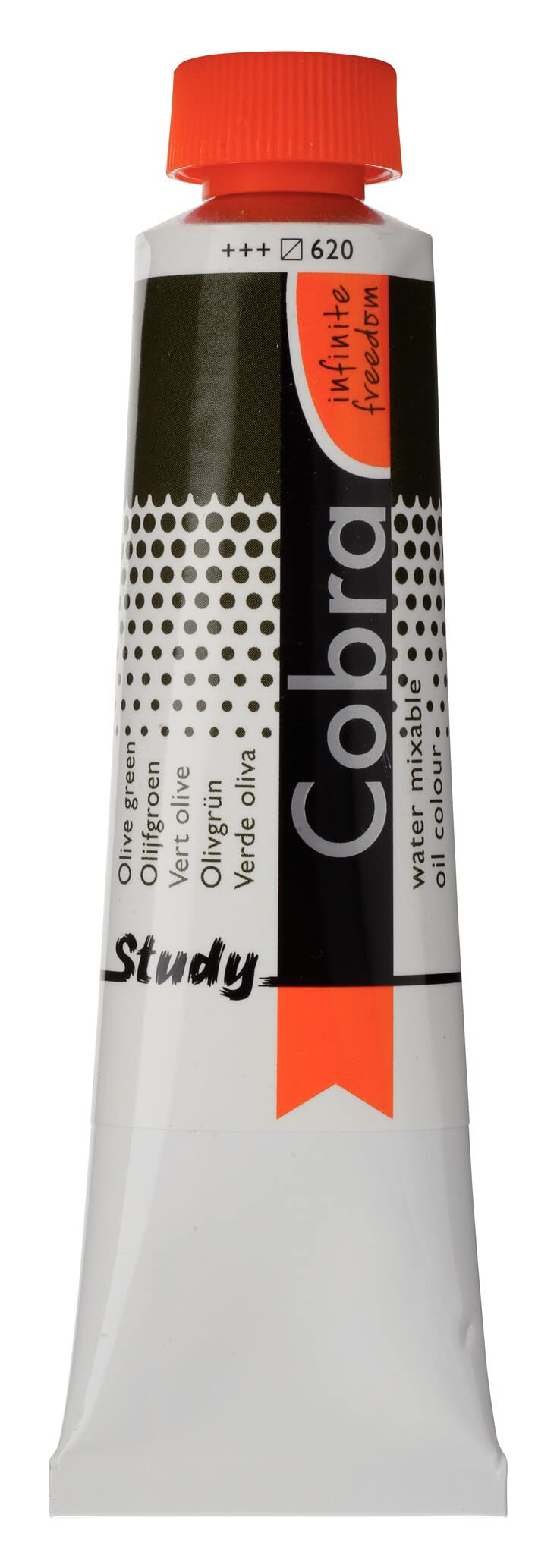 Cobra Study Water Mixable Oil Colour - Olive Green 620-40 ml Tube - Solvent-Free High Lightfastness