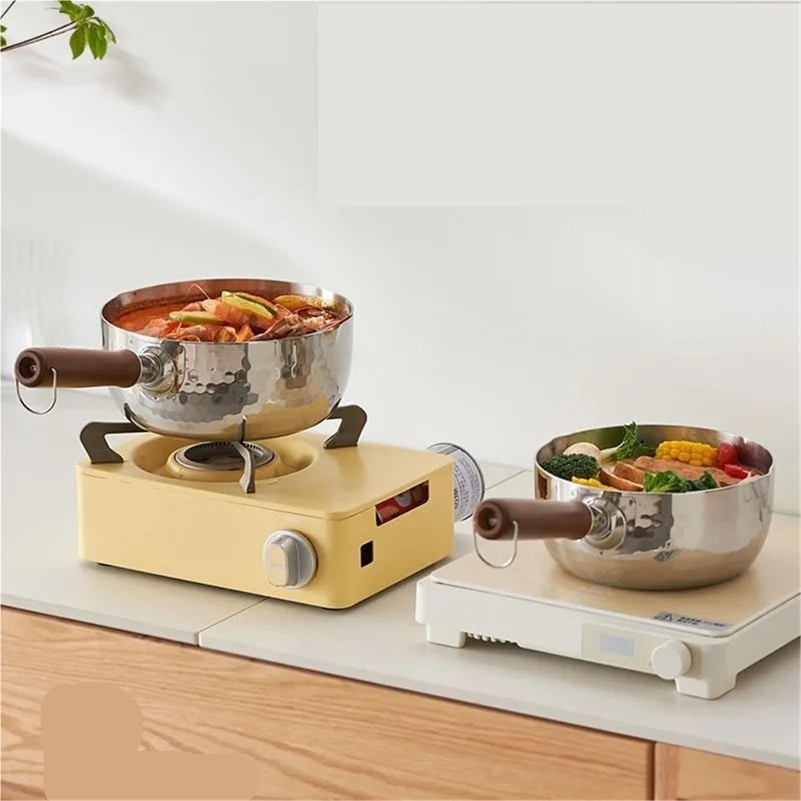 Snow Pan 316 Edelstahl-Milchtopf, für den Haushalt, antihaftbeschichtet, für Instant-Nudeln, Suppe, 16 cm