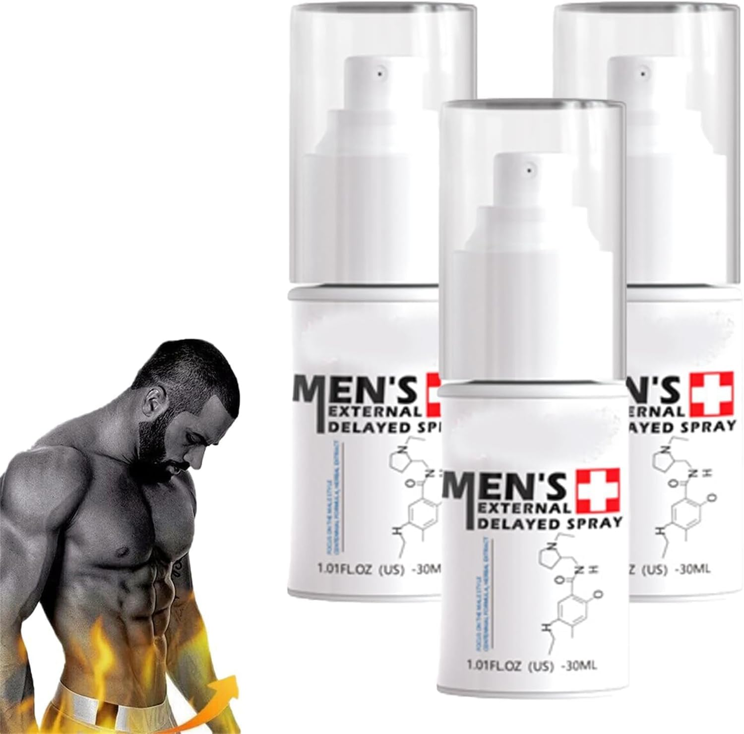 Men's Long Lasting Delay Stronger Spray, Men's External Delayed Spray, Men's Delayed Spray, Delay Spray for Men to Last Longer, Improve The Quality of Love and Make Her Love You More (3Pcs)