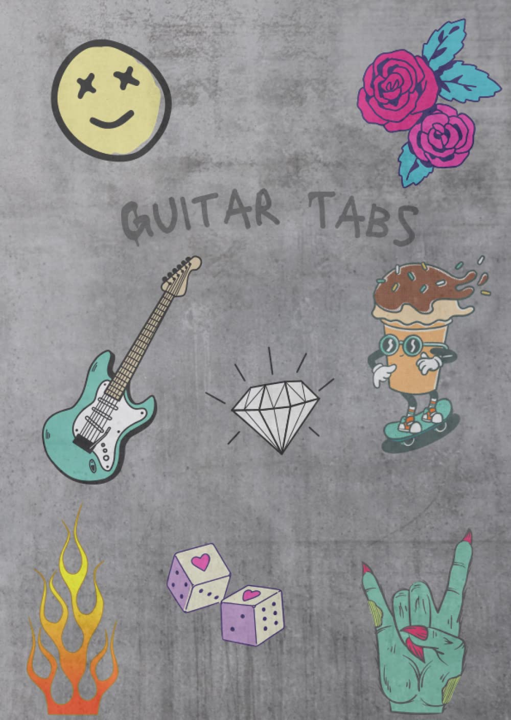 Independently published Guitar Tab Notizbuch - Skate Punk: 6 Tabulator Zeilen & 6 Gitarren Akkorddiagramme pro Seite (80 Seiten DIN A4)