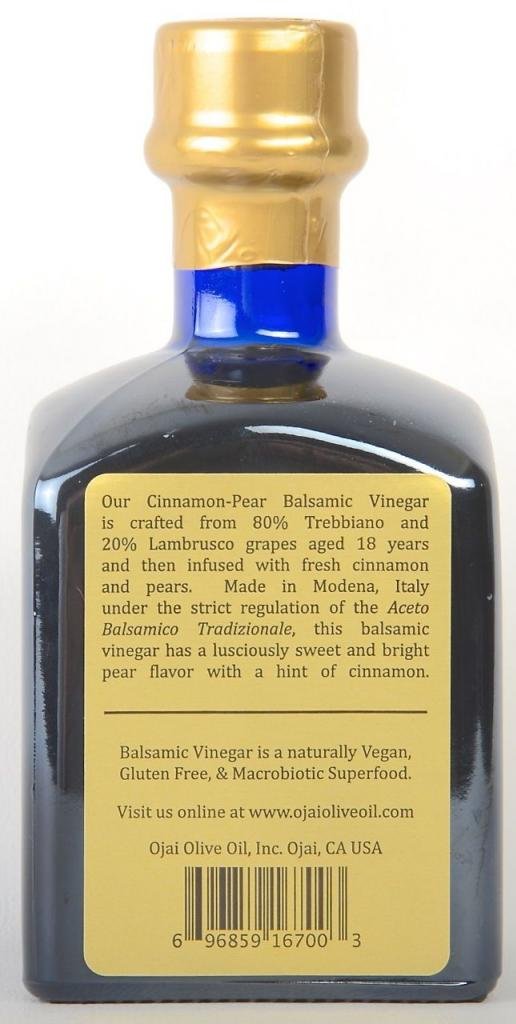 Ojai Olive Oil Cinnamon-Pear Infused Balsamic Vinegar (250ml)