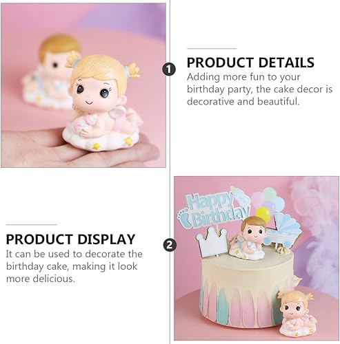 Miniatura 8 de UPKOCH Boy& Day Supplies - Decoración para tartas para niños, niñas interesantes y elegantes, para cumpleaños, biberón para niños, pareja, diseño de