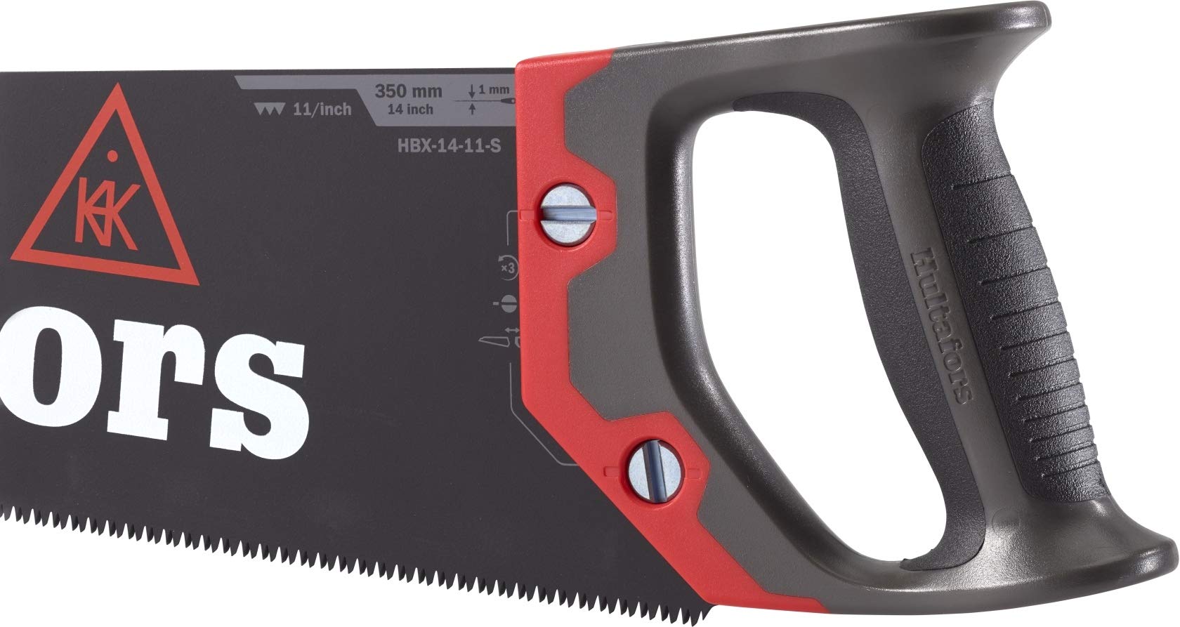 Sierra de mano de 350 mm de Hultafors | 11 dientes por pulgada | Sierra para madera y laminados | Acabado ecológico y mango ergonómico | Con protector de hoja incluido | 590750