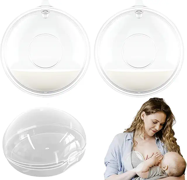 Coque collectrice de lait maternel en silicone sans BPA - 4 pièces avec boîtes de rangement