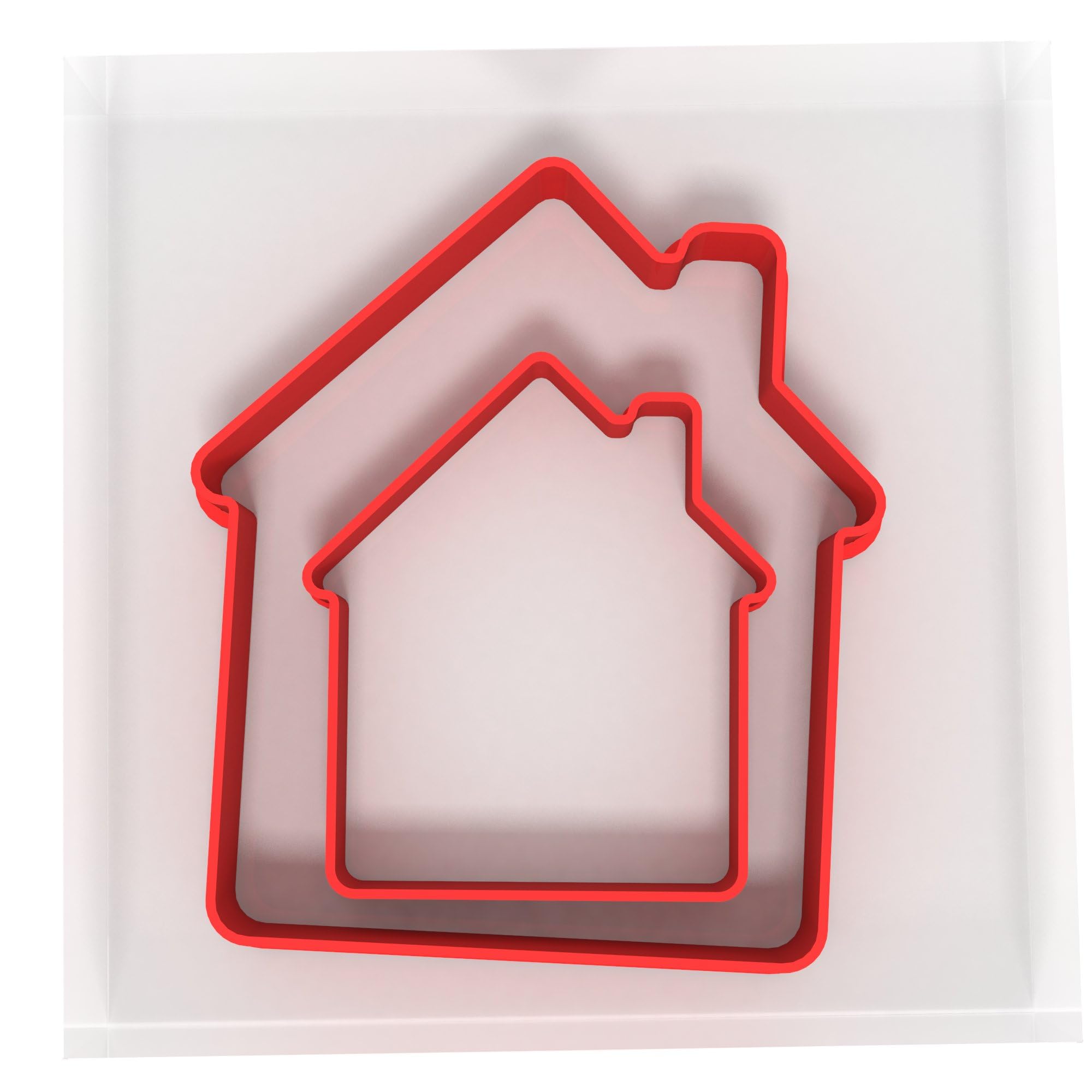 Custom Cutters House Shape Cookie Cutters | Plastic Cutters for Baking, Fondant, Clay, Pastry, Icing, Jewellery (5CM + 8CM)