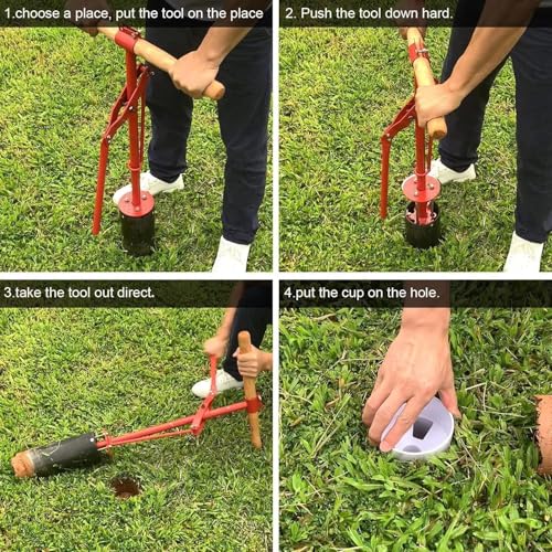 Coupe-trou de golf, pelle verte manuelle avec poignée, machine de forage de gazon d'extérieur pour boucher l'herbe de jardin