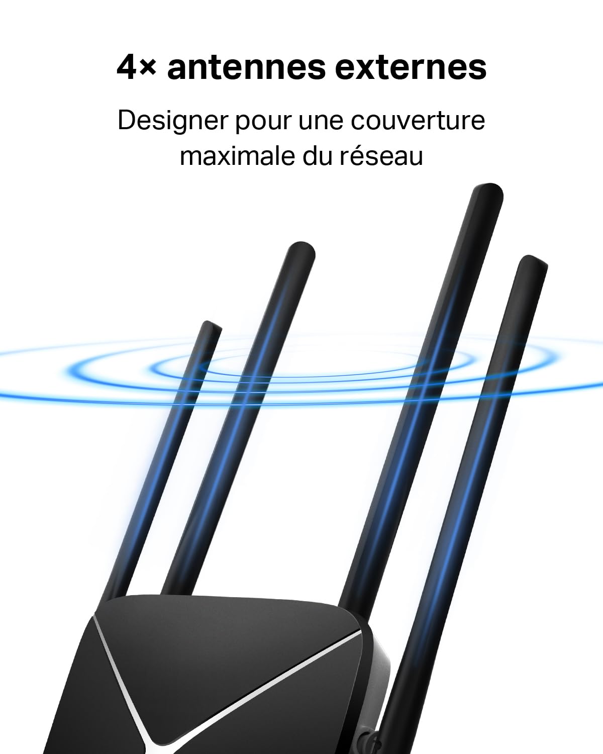 Mercusys MB115-4G Routeur 4G LTE WiFi 300 Mbps 2.4 GHz Carte SIM Nano 4 Antennes