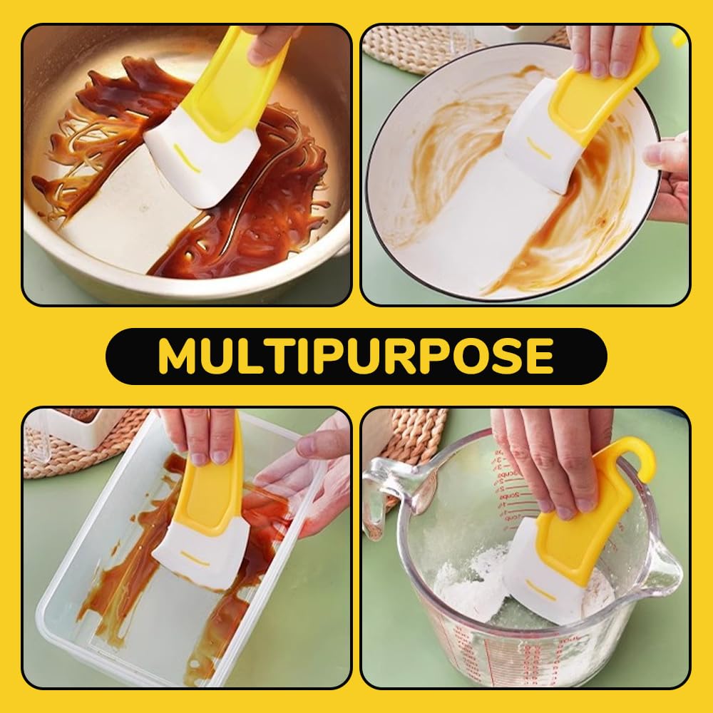 Spatola in silicone per uso alimentare da cucina, 2024 nuovo raschietto per la pulizia della padella in silicone, spatola in silicone resistente al calore, set di spatole in gomma siliconica per uso
