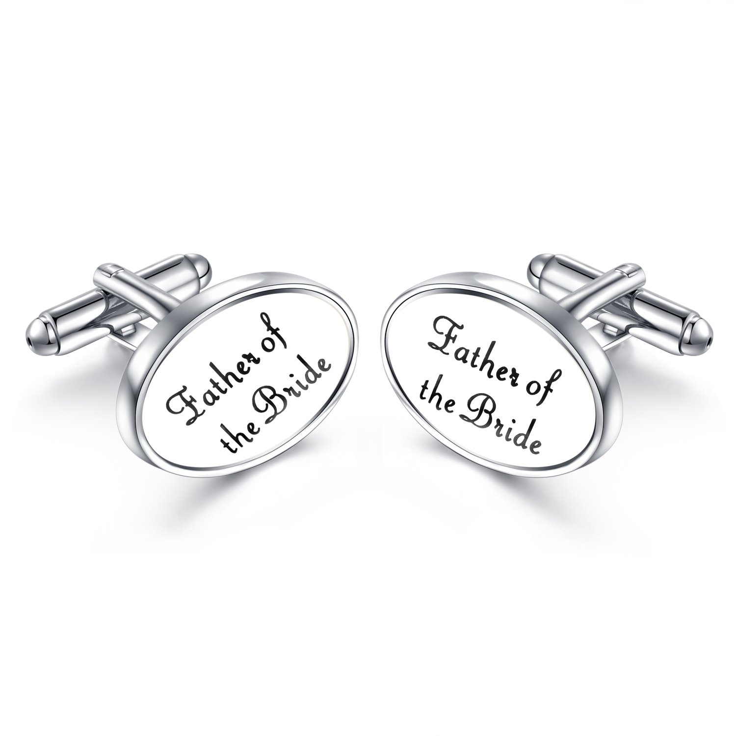 Honey Bear Mens Oval Wedding Cufflinks with Gift Box (Best Man) (Father of the Bride), Father of the Bride, 23 X 15mm