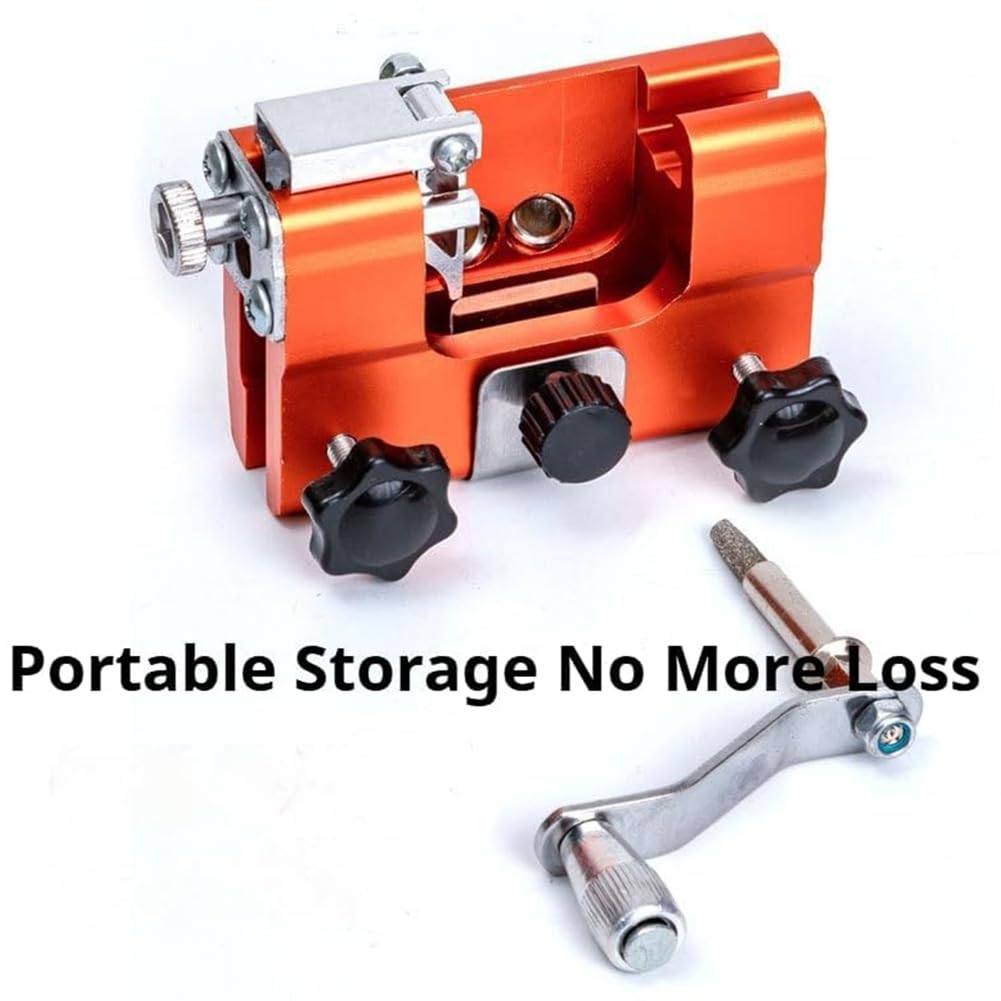 Kit de afilador de motosierra, plantilla portátil de manivela con 5 cabezales de afilado para sierras eléctricas y de gas, ideal para madereros y jardineros