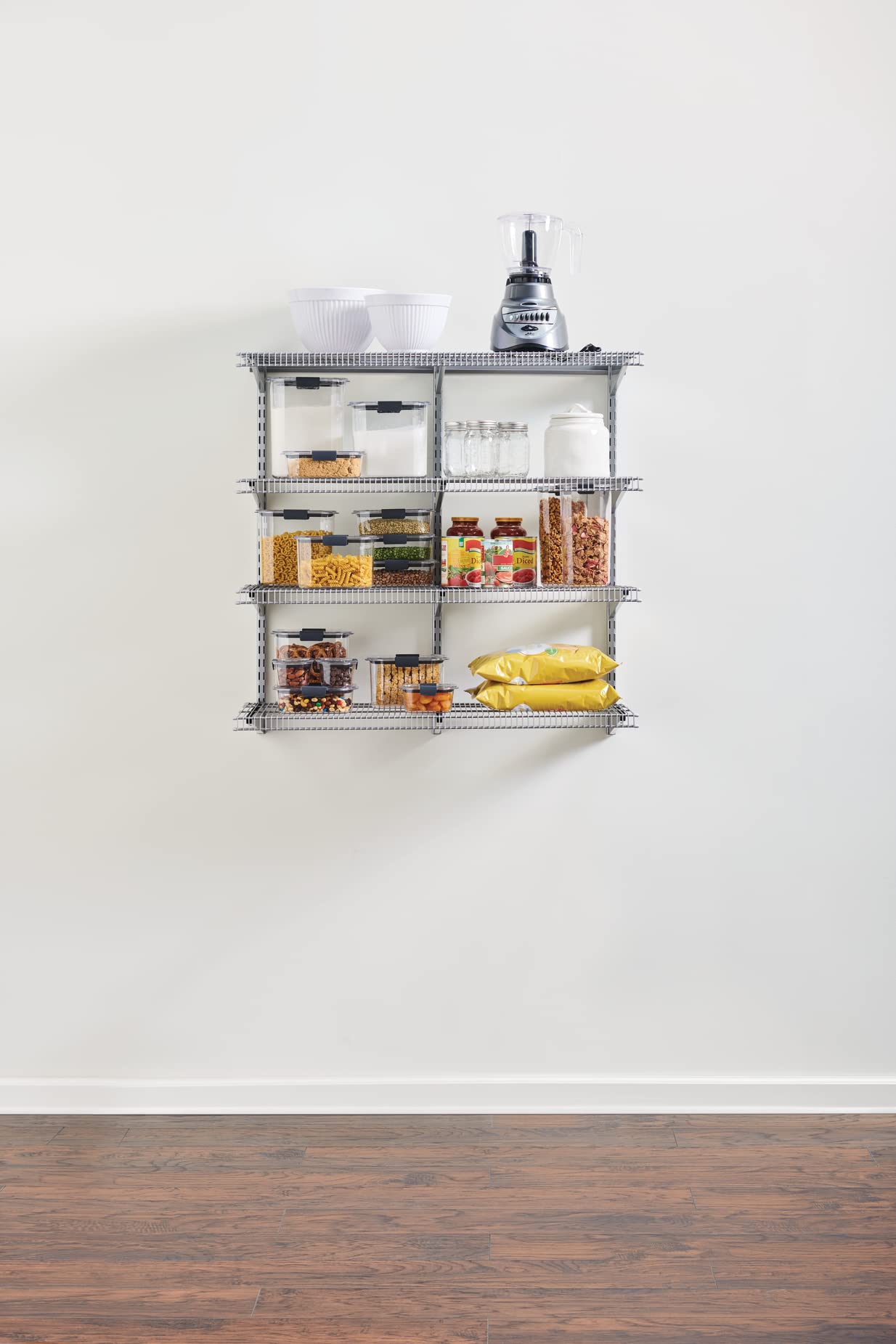 Rubbermaid Zestaw do przechowywania spiżarni, srebrny