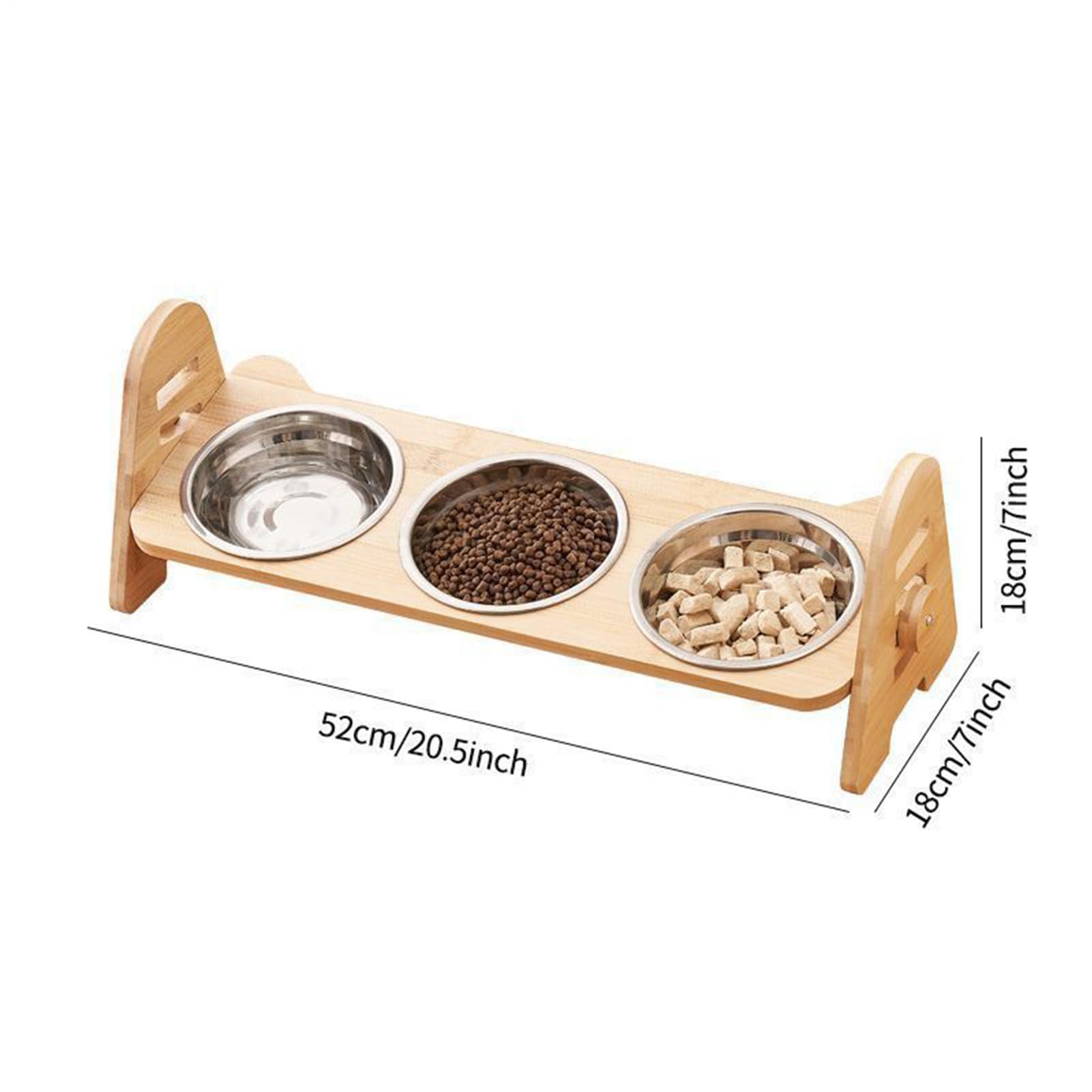 Podniesiony Na Miski Dla Kotów Pochylony uchwyt na naczynia ze stali