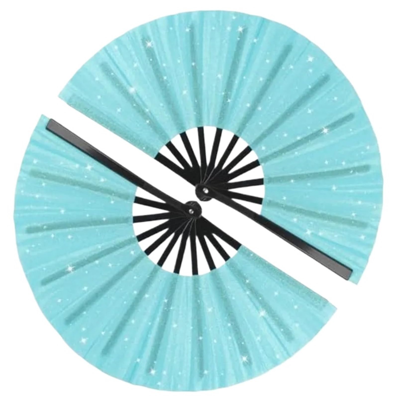 WLIHDB 10Pcs Large Folding Hand Fans Clack Handheld Fan For Party, Glitter Festival Rave For Concert for Summer(Color1)