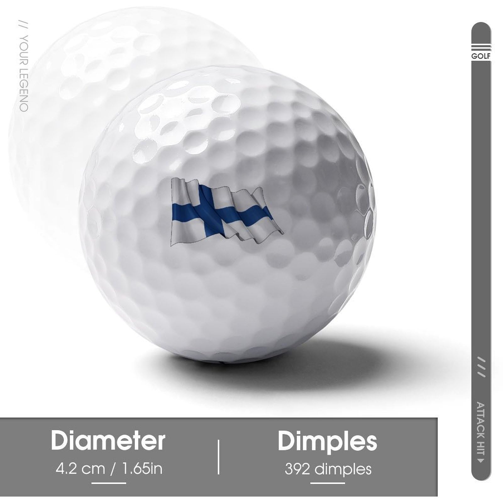 Finland Flag Logo Golf Balls Personalized Ball Custom for Men Women Boyfriend Husband