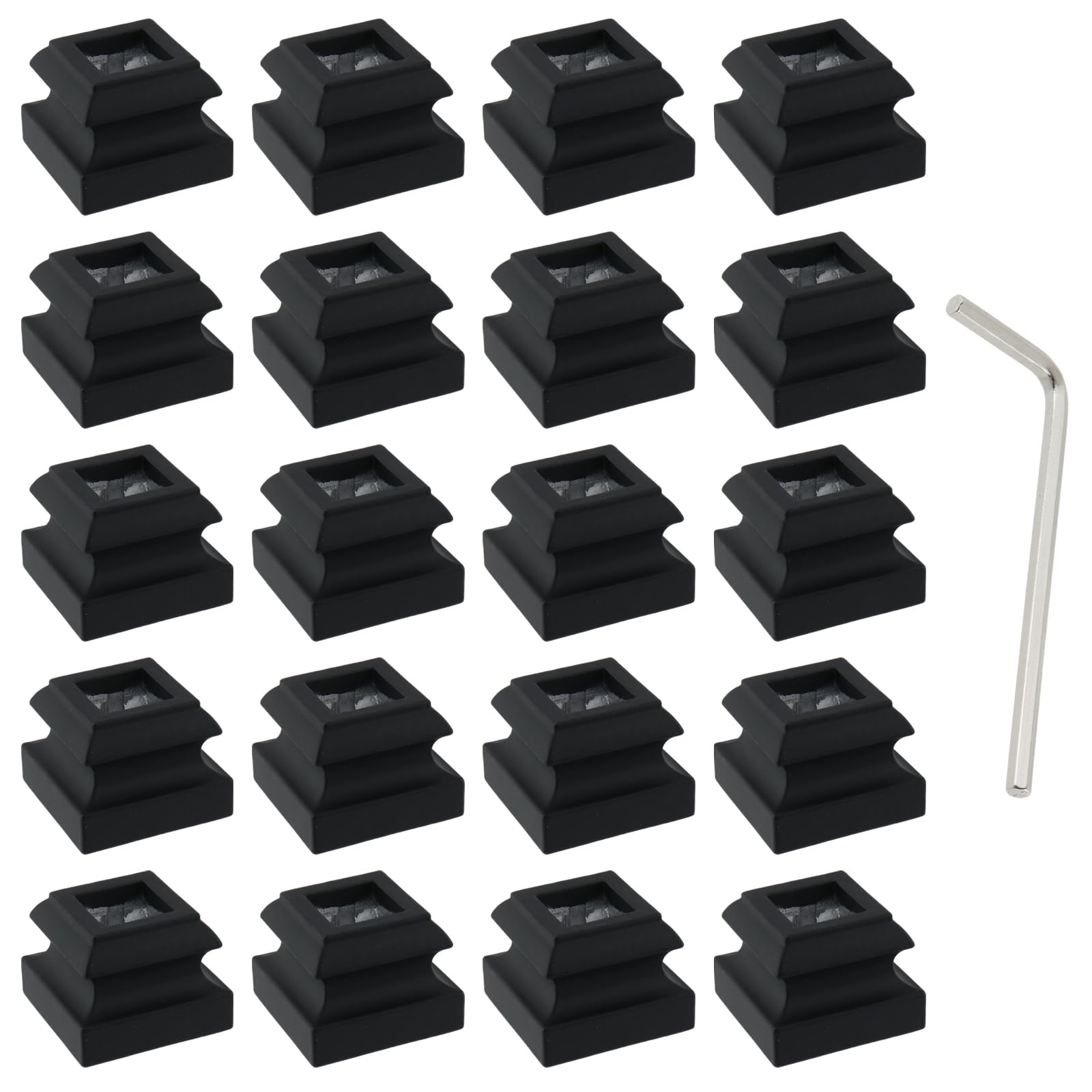 Balaustres de aluminio de 5/8 para escaleras negras