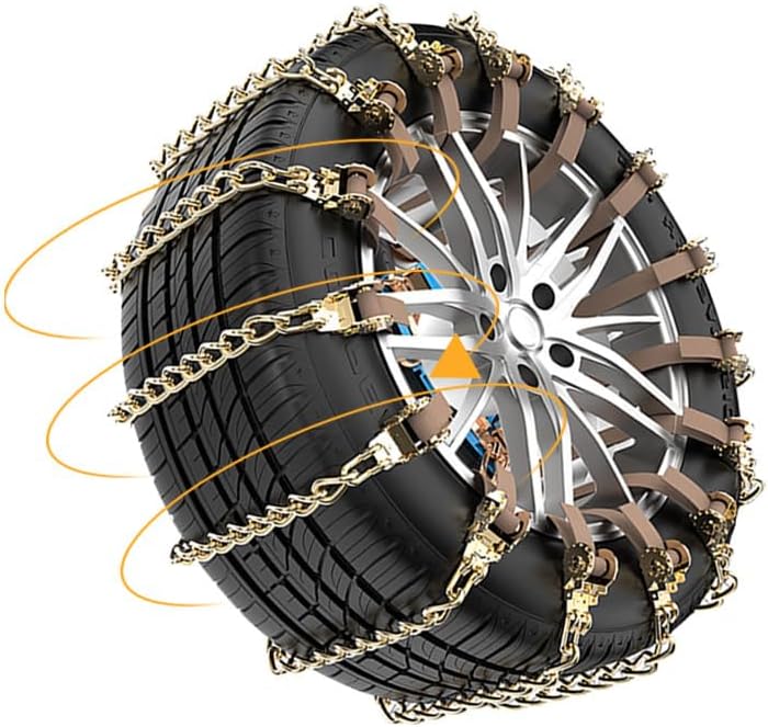 10 Piece Set Tire Chains,Snow Chains For Car SUV Pickup Trucks,Quick Easy Installation Tire Traction Chain,Adjustable Universal Emergency Anti-Skid Thickening Snow Cables(155-265mm)