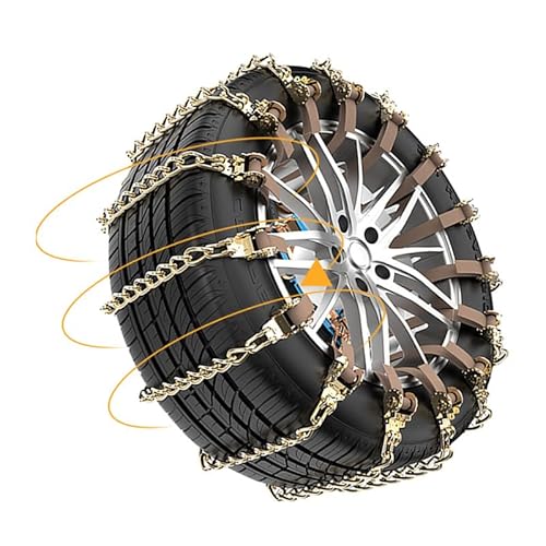Cabagii 10 Piece Set Tire Chains,Snow Chains For Car SUV Pickup Trucks,Quick Easy Installation Tire Traction Chain,Adjustable Universal Emergency Anti-Skid Thickening Snow Cables(165-295mm)