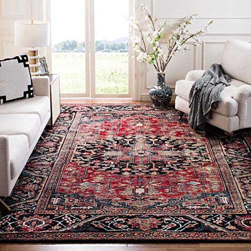Safavieh Vintage Hamadan Collection VTH215A Oriental Traditional Persian Non-Shedding Stain Resistant Living Room Bedroom Area Rug, 8  x 10 , Red   Multi