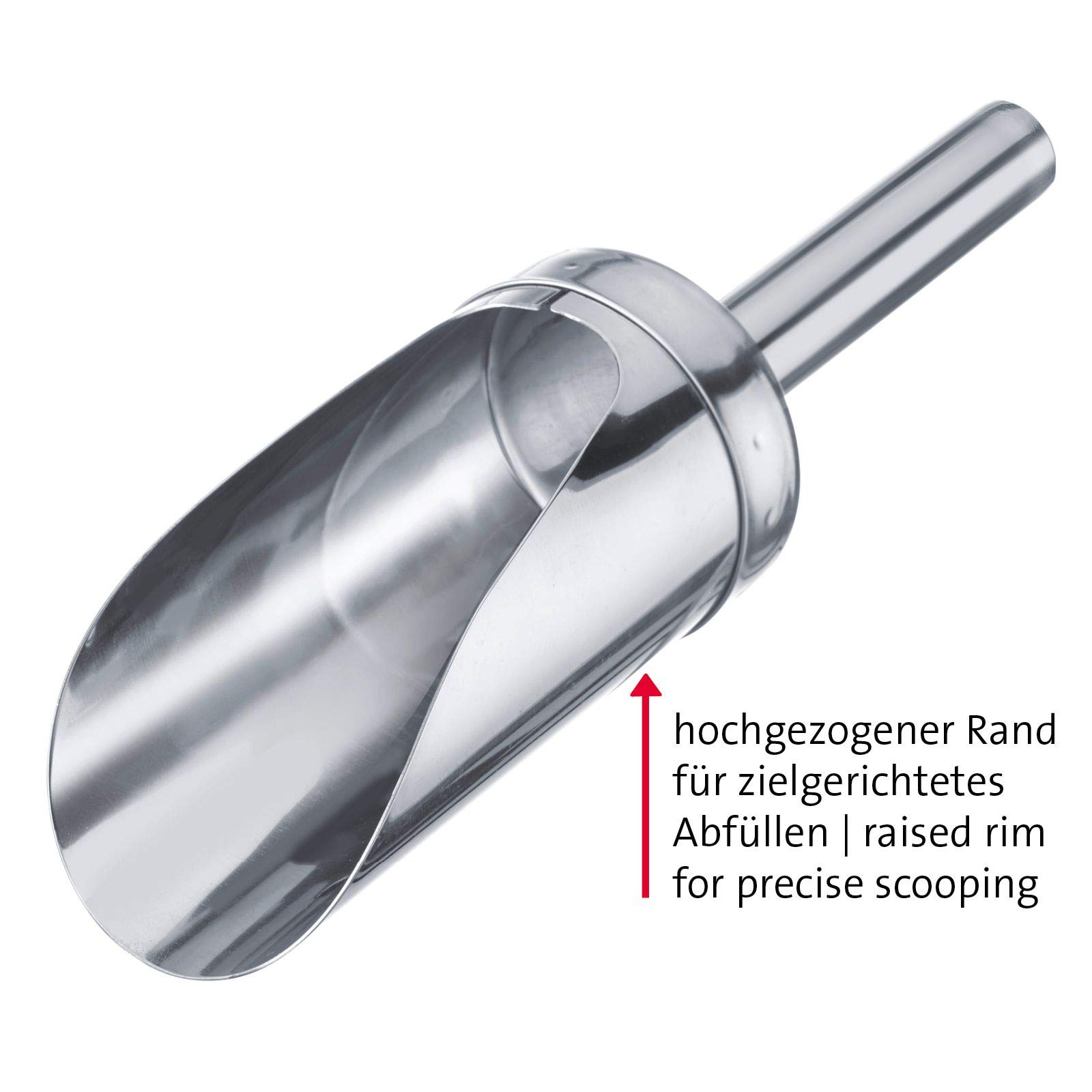 Westmark Paletta per pesare/riempire, Capacità: 300 ml (ca. 350 g di farina), Rotondo, Acciaio inox, Argento, 91132270