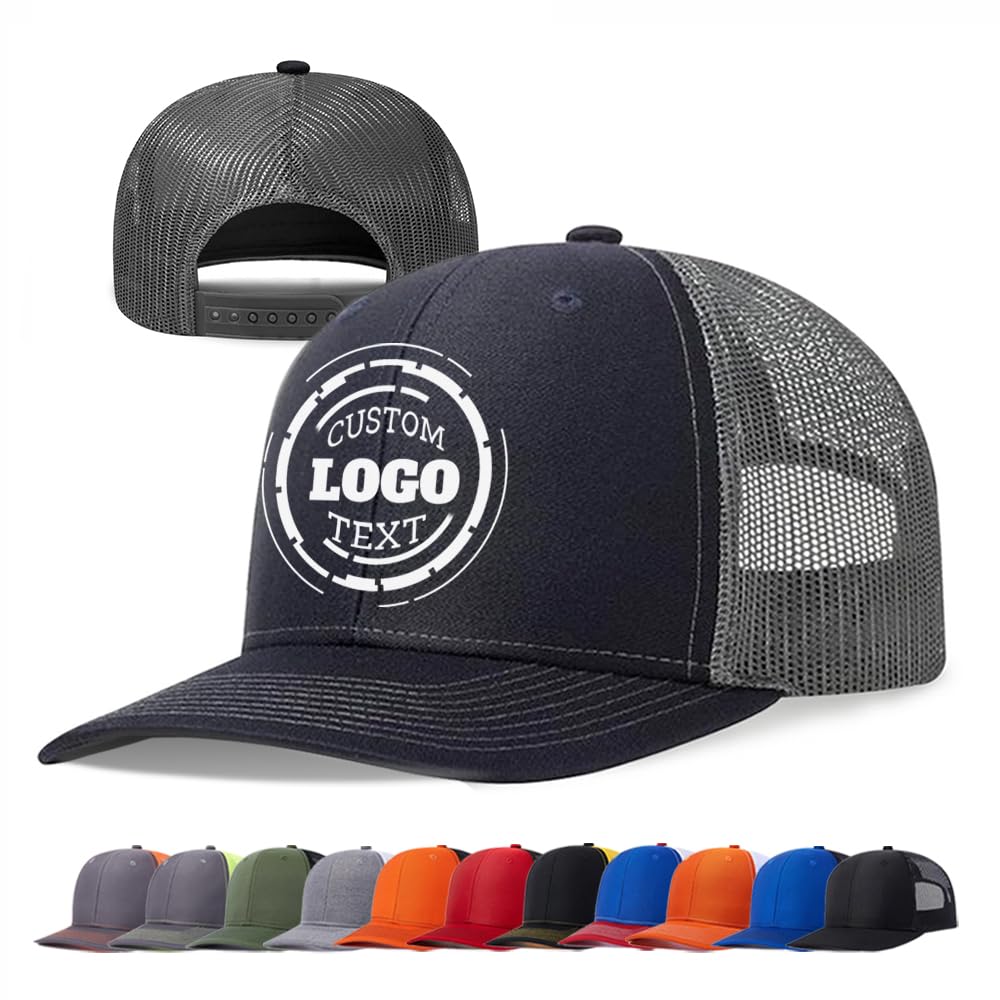 CustomBulk Custom Hats for Men Women Customized Trucker Hats Design Your Own Logo Text Photo Personalized Baseball Caps