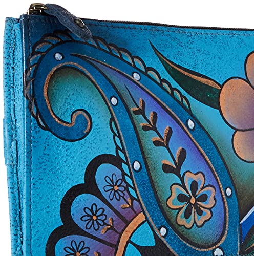 Anna by Anuschka Women's Hand Painted Genuine Leather Credit Card Case - Denim Paisley Floral3