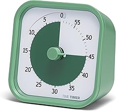 TIME TIMER Home MOD - 60 Minute Visual Timer for Children - Homeschool Supplies Study Tool, Timer for Children's Desk, Office Table and Meetings with Silent Operation (Far Green), 8.8 x 8.8 x 5.2 cm