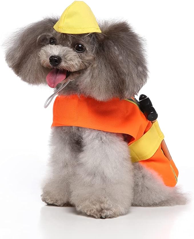 Disfraz de Chef y Trabajador de Construcción para Perro (Mediano) miniatura 6
