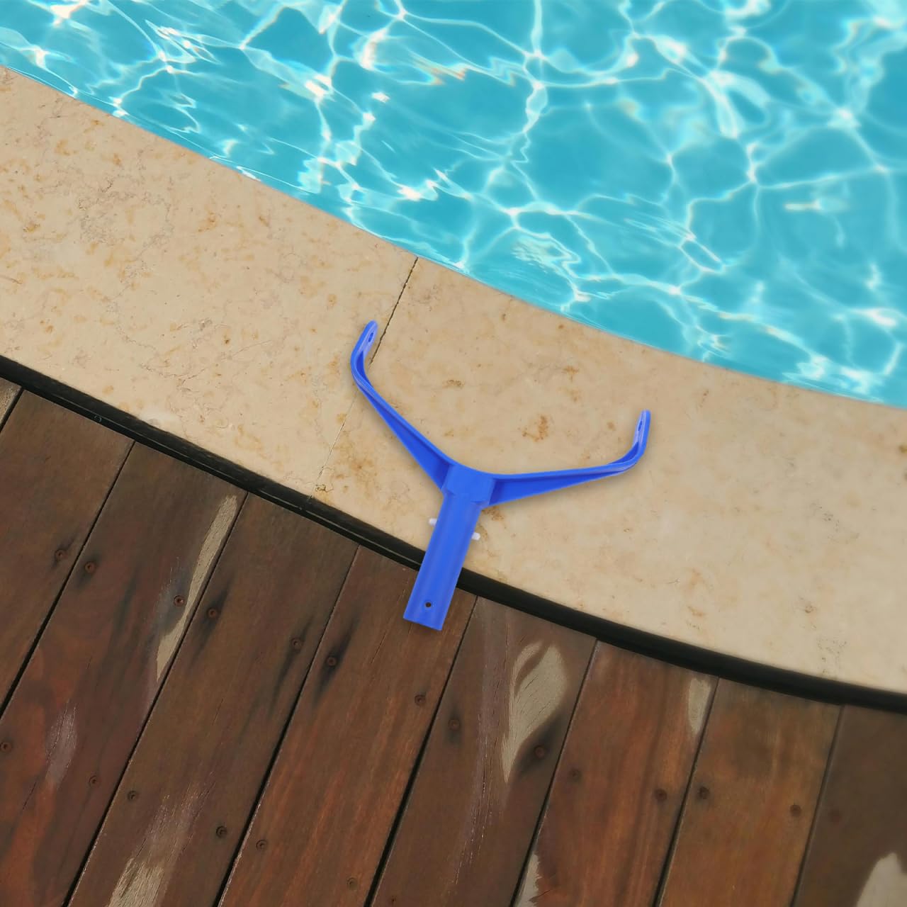 Mango para Cabezal De SuccióN De Piscina Curvado Accesorio Universal para Limpieza Eficiente Fondo De Piscina Azul Ergonomía FáCil InstalacióN