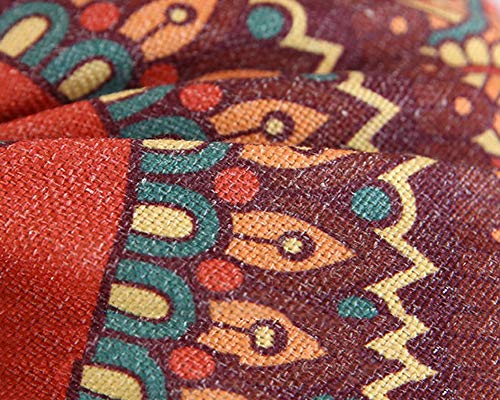 Ktol Bohemian Ethnic Futon Seat Cushion Floor Pillow,Round Thick Meditation Tatami Seat Cushion Balcony Bedroom Floor Cushion For Living Room D 50Cm(20Inch) #TOP1