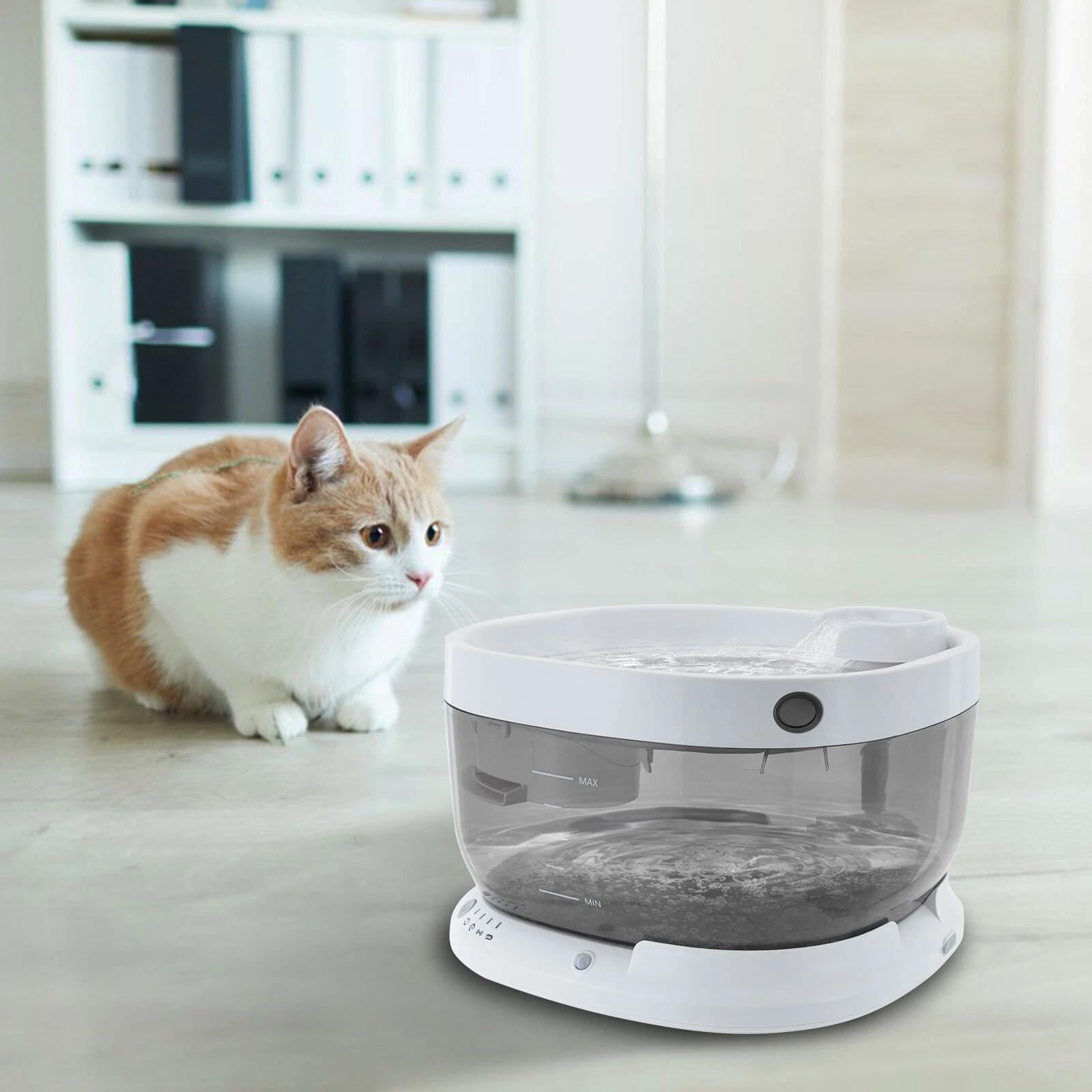 Fuente para gatos de 7 l, silenciosa, para gatos, 25 días, duración de la batería, dispensador de agua para perros, fuente de agua para cocina, dormitorio, balcón