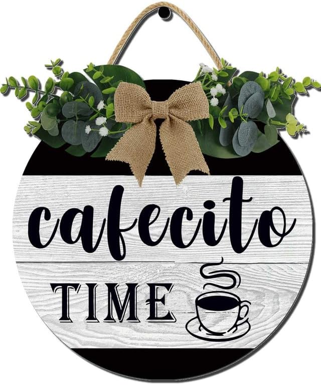 12x12 Inch Coffee & Tea Rustic Wall Art - Coffee Bar Accessories