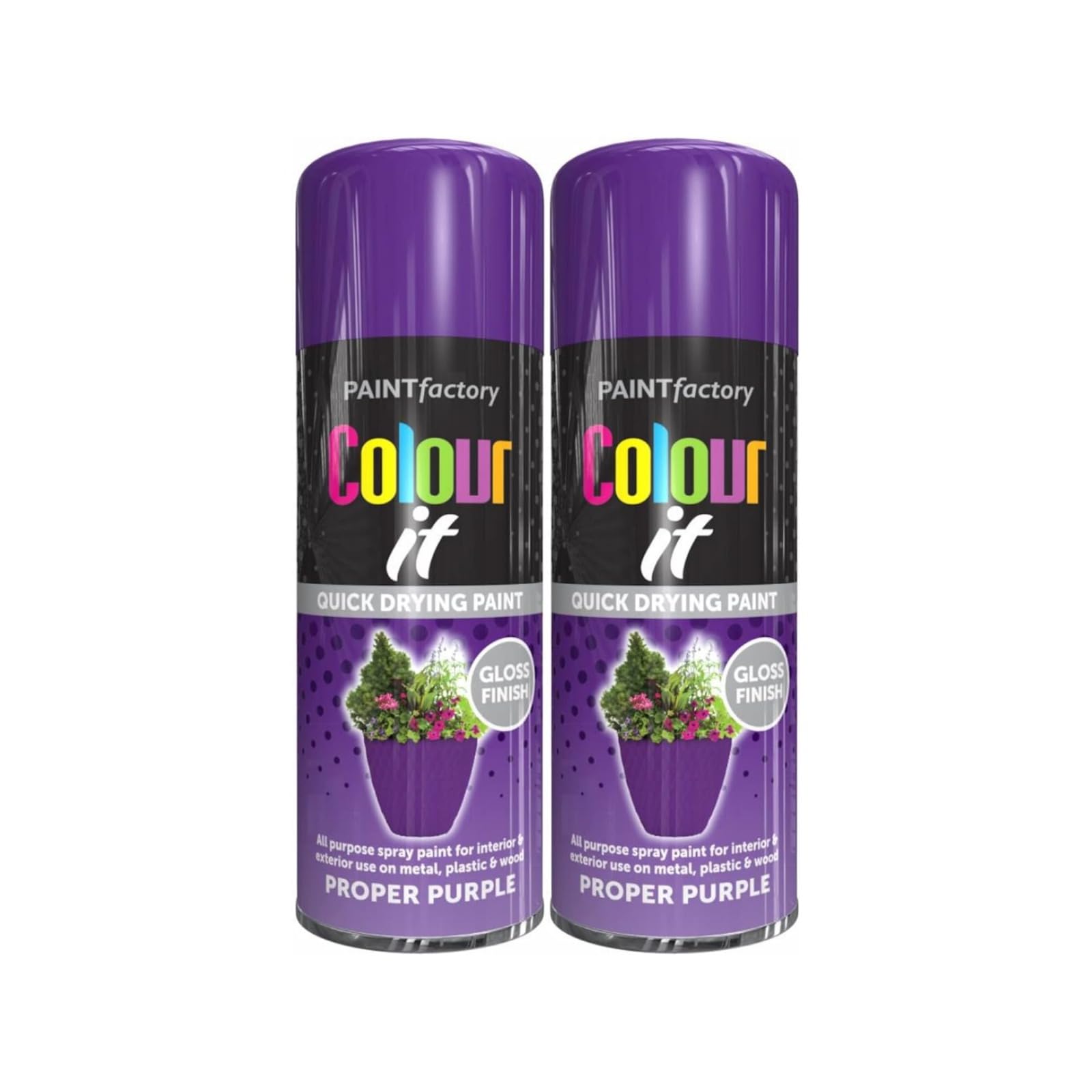 Ysamax 2Pcs All Purpose Purple Spray Paint, Gloss Finish, Aerosol Form, Fast-Drying Formula, Both Indoor And Outdoor Conditions, Long-Lasting Performance, 250Ml, (2Pcs)