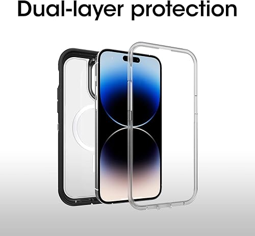 Miniatura 4 de OtterBox Defender XT - Funda sin pantalla con MagSafe para iPhone 14 PRO (solamente), embalaje no minorista, cristal negro, antimicrobiano