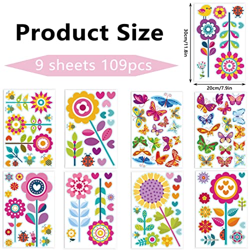 TOPJOWGA Adesivi Vetrofanie Finestre di Primavera