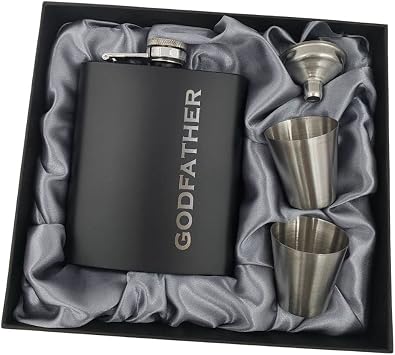 Godfather Gifts from Godchild, Godfathers Gift, Will You be my Godparents Proposal, God Parents Presents Proposal, God Fathers Present, Baptism, Hip Flask Engraved Godfather