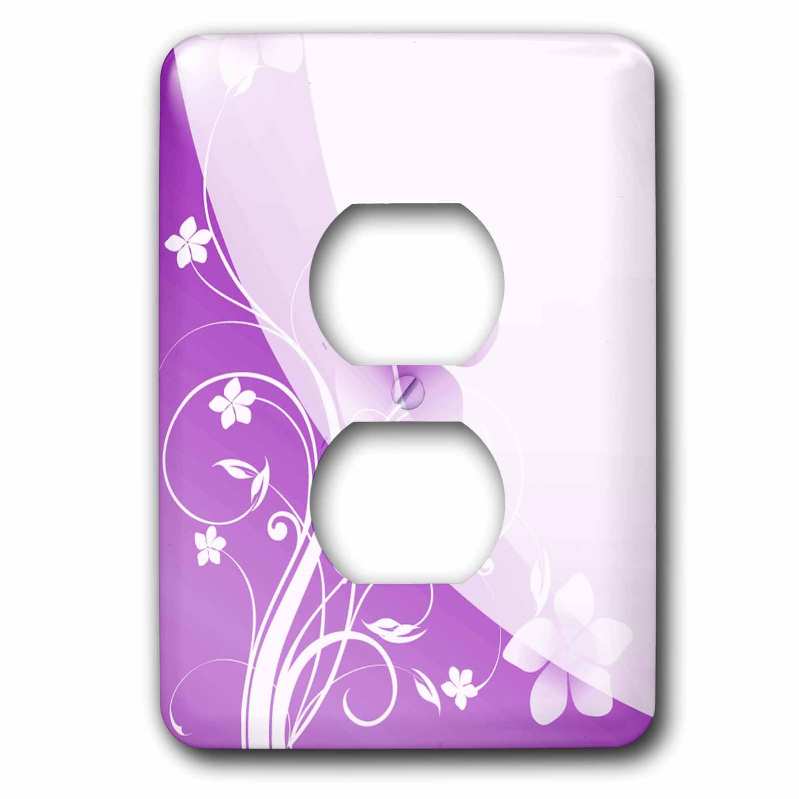 Fleurs mignonnes sur fond violet cacher prise murale blanche ennuyeuse