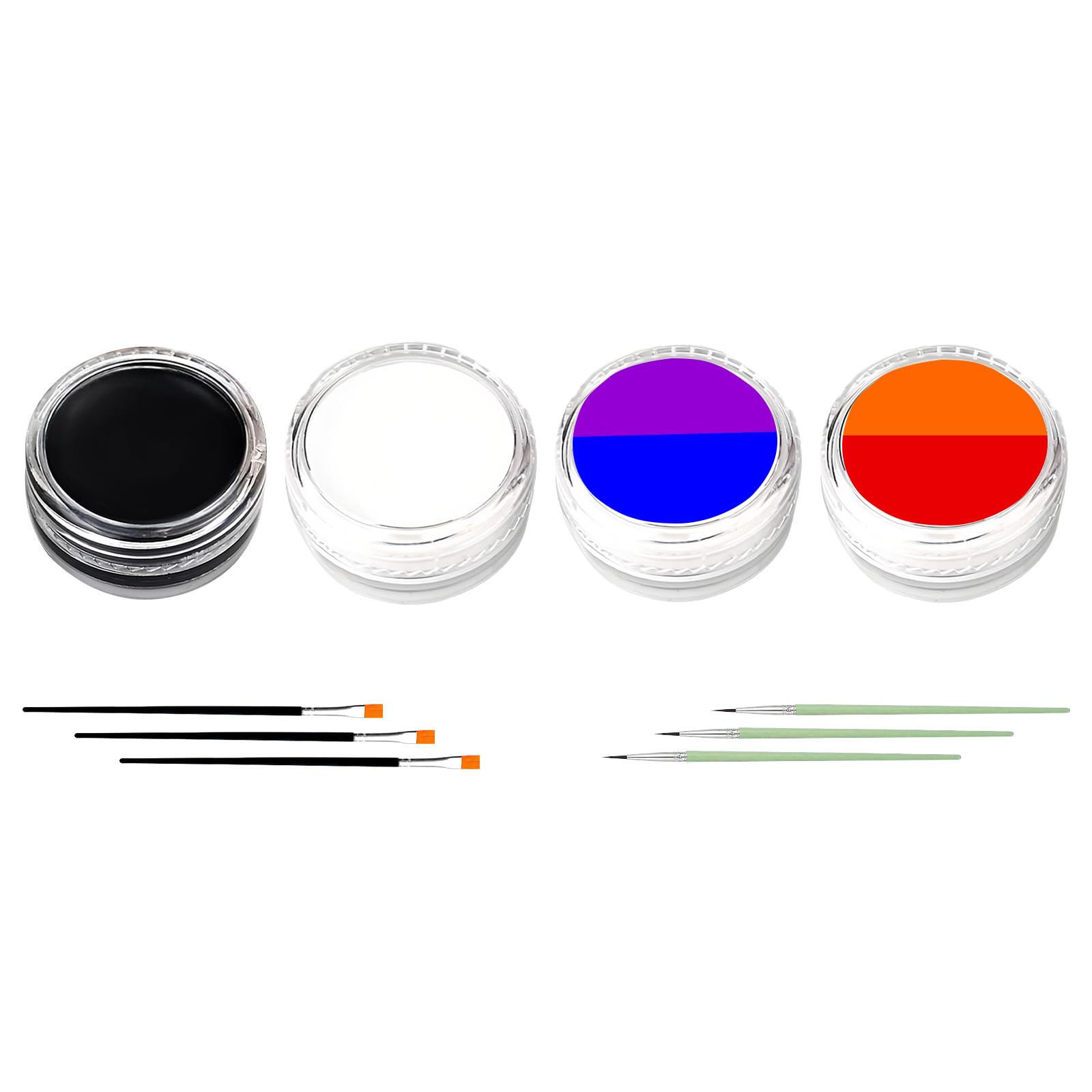 6 Colors Halloween Face Paint Kit, Multiple Colours Art Body Paint with 6 Brushes Halloween Makeup Kit for Adults Halloween Stage Theater Cosplay Fancy Dress Party Make up