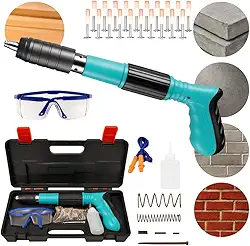 Pistola Finca Pinos Profissional para Concreto, Aço e Madeira – Kit Completo com 20 Pinos, Maleta e Acessórios de Fixação