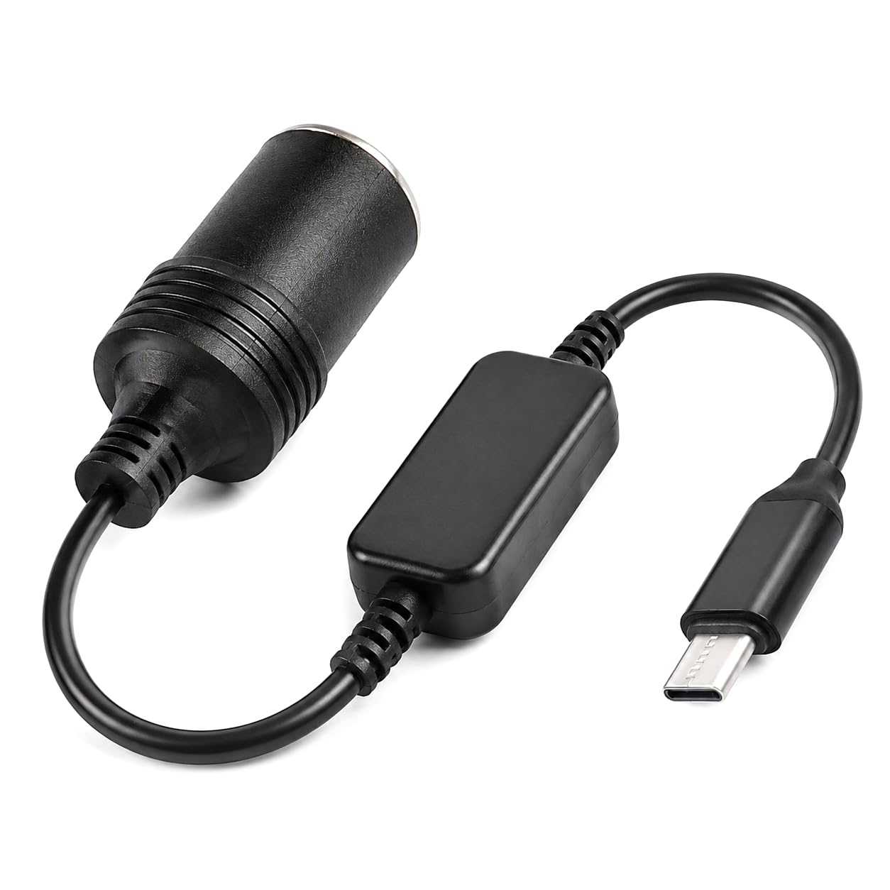 sthira® usb c to 12v car cigarette lighter socket converter | 5v 2a input, 12v 10w output step up cable, portable car power converter for dash cam dvr
