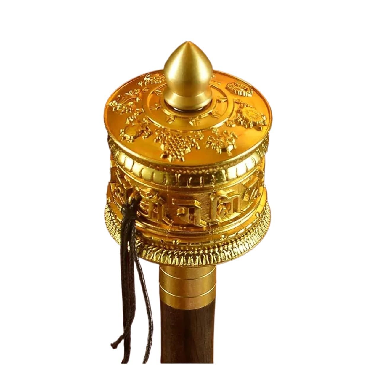 Wheel Tibetan Buddhist Brass Prayer Multicolor(Gold)