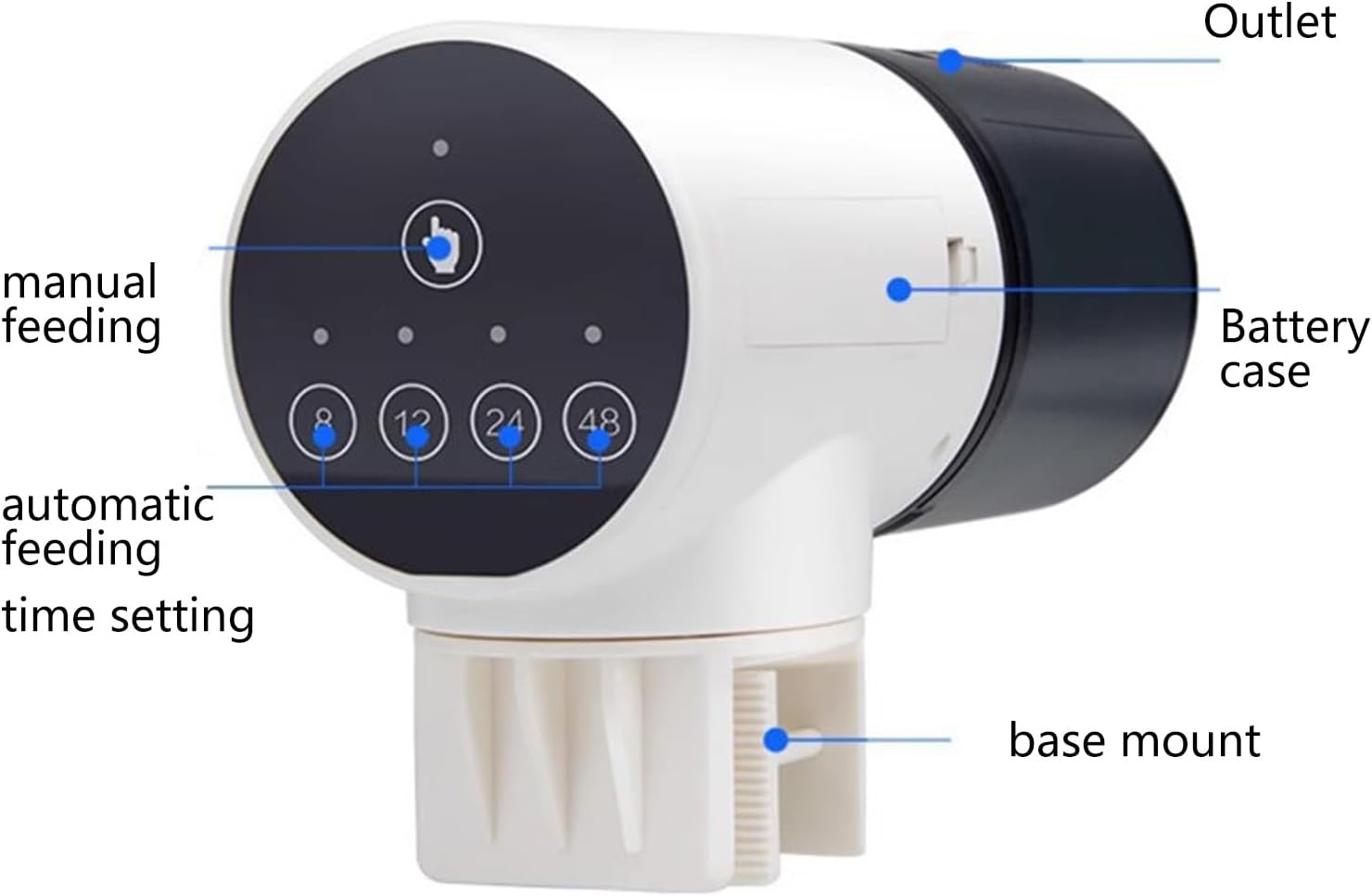 Automatic Fish Feeder, Feeder Automatic Dispenser, Adjustable Timer Feeder for Any Aquarium Fish Tank Turtle Tank, Auto Feeding System on Vacation, Holidays