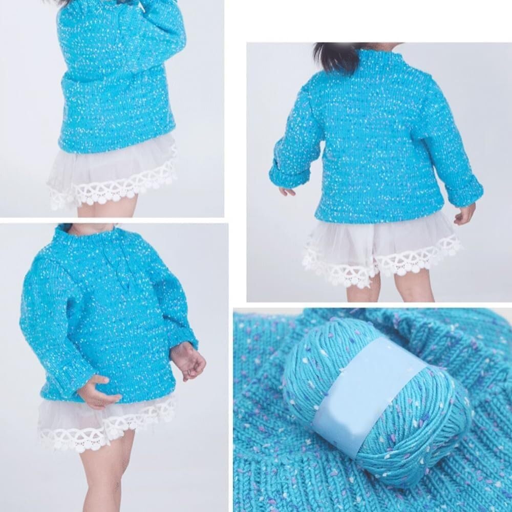 150 G Soft Tweed Twinkles Yarn DIY Sweater Scarf Gloves Yarn Weight Crochet Knit Yarn for Beginners Yarn(White)