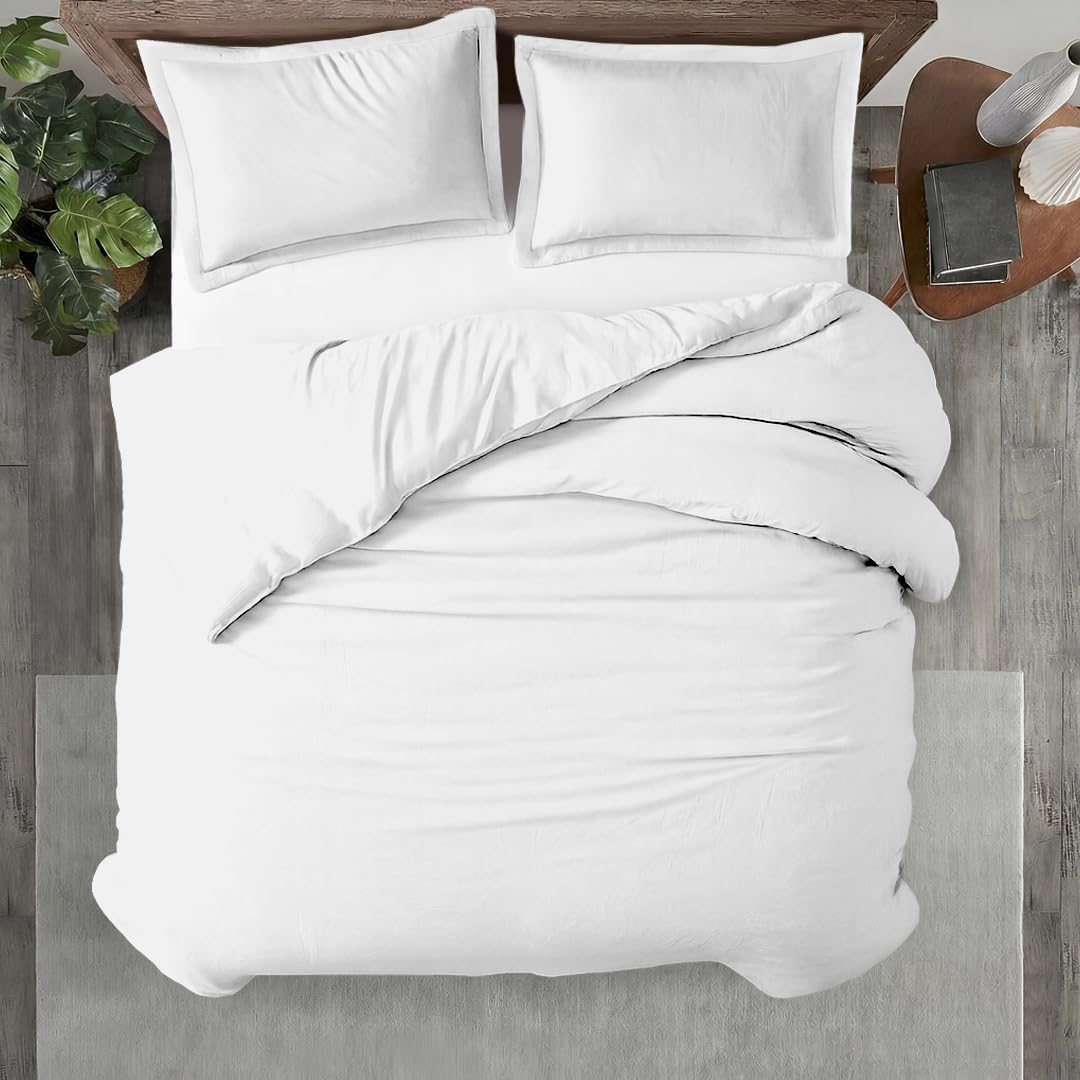 Kotton Culture 1 Pc Duvet Cover Queen Size/Full Size-100% Egyptian Cotton 600 Thread Count Ultra Soft Premium Durable Comforter Cover Zipper Closure & Corner Ties- (White, 90" X 90")