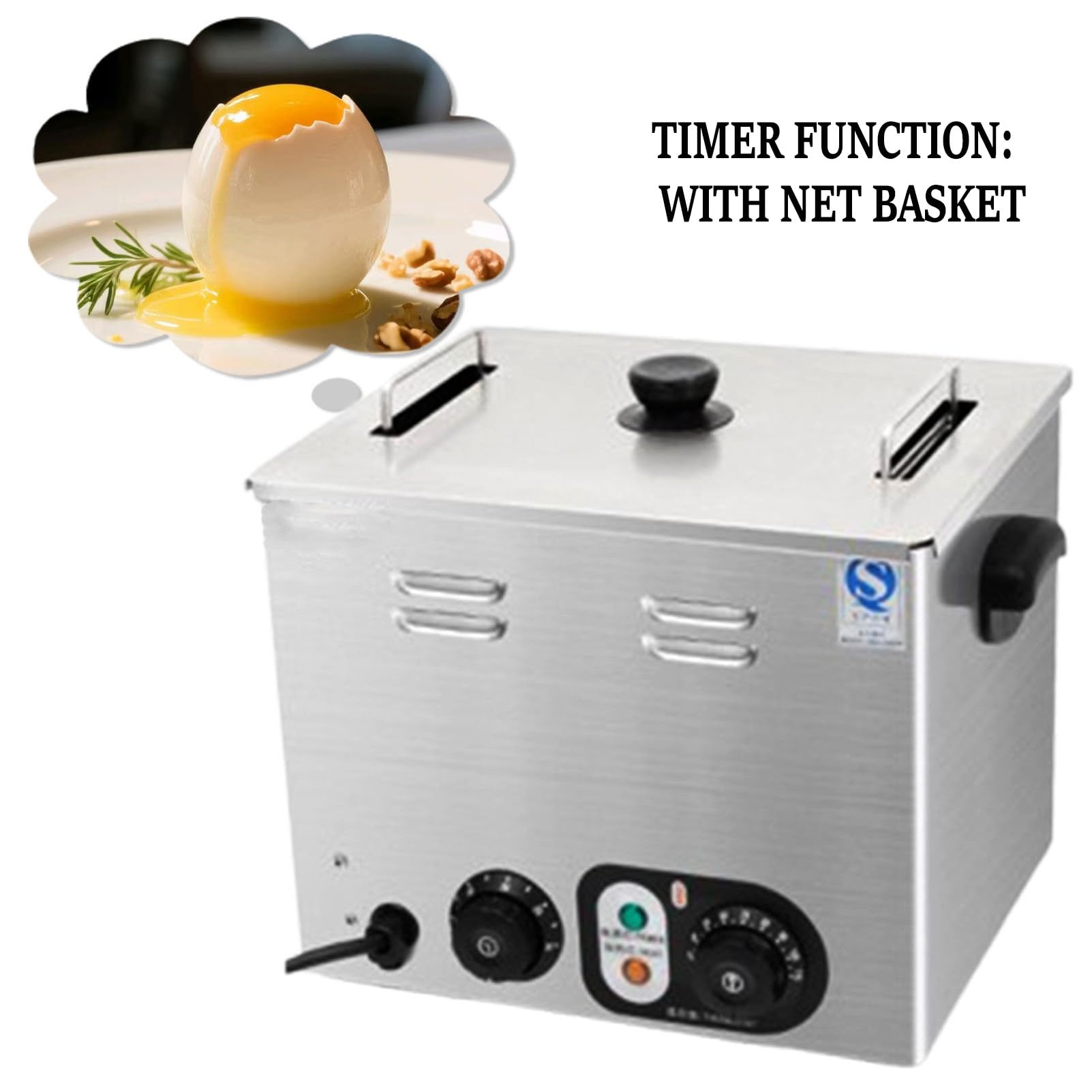 Cocedor De Huevos Inteligente con Temporizador, Capacidad para 60 Huevos, FuncióN De CoccióN De Huevos Al Vapor/Pasados ​​por Agua con Un Solo Clic, DiseñO De Seguridad Antiquemaduras D